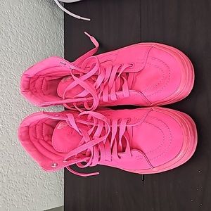 Vans Sk8-Hi 'Mono Canvas' Neon Pink Sneaker US M 6.5 W 8.0